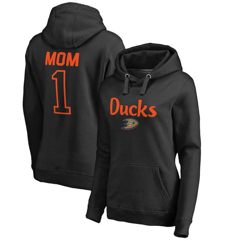 Anaheim Ducks   Women's Number 1 Mom Pullover Hoodie - Black