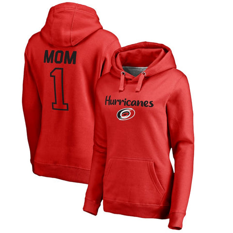 Carolina Hurricanes   Women's Number 1 Mom Pullover Hoodie - Red