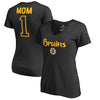 Boston Bruins   Women's Plus Sizes Number 1 Mom T-Shirt - Black