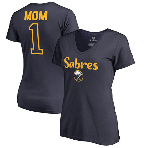 Buffalo Sabres   Women's Plus Sizes Number 1 Mom T-Shirt - Navy