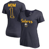 Buffalo Sabres   Women's Plus Sizes Number 1 Mom T-Shirt - Navy