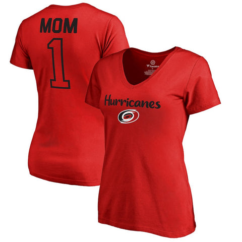 Carolina Hurricanes   Women's Plus Sizes Number 1 Mom T-Shirt - Red