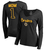 Boston Bruins   Women's Plus Sizes Number 1 Mom Long Sleeve T-Shirt - Black