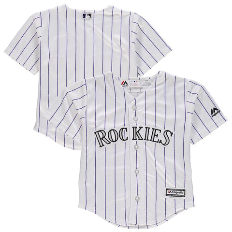 Colorado Rockies Majestic Toddler Home Official Cool Base Team Jersey - White/Purple