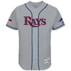 Tampa Bay Rays Majestic 2018 Stars and Stripes Authentic Collection Flex Base Team Jersey - Gray