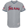 Giancarlo Stanton Miami Marlins Majestic 2017 Stars & Stripes Authentic Collection Flex Base Player Jersey - Gray