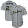 Miguel Cabrera Detroit Tigers Majestic 2017 Memorial Day Cool Base Player Jersey - Gray