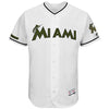 Miami Marlins Majestic 2017 Memorial Day Authentic Collection Flex Base Team Jersey - White