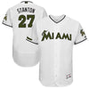 Giancarlo Stanton Miami Marlins Majestic 2017 Memorial Day Authentic Collection Flex Base Player Jersey - White