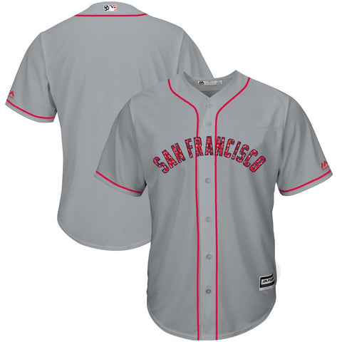 San Francisco Giants Majestic 2017 Stars & Stripes Cool Base Team Jersey - Gray
