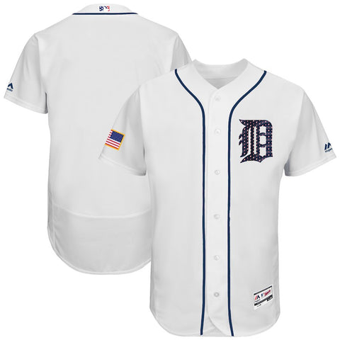 Detroit Tigers Majestic 2017 Stars & Stripes Authentic Collection Flex Base Team Jersey - White
