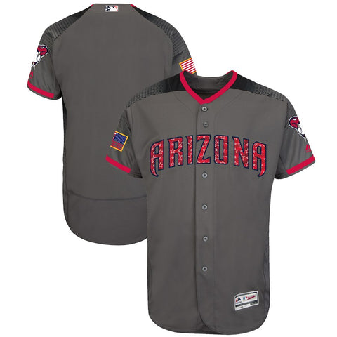 Arizona Diamondbacks Majestic 2017 Stars & Stripes Authentic Collection Flex Base Team Jersey - Gray
