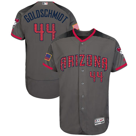 Paul Goldschmidt Arizona Diamondbacks Majestic 2017 Stars & Stripes Authentic Collection Flex Base Player Jersey - Gray