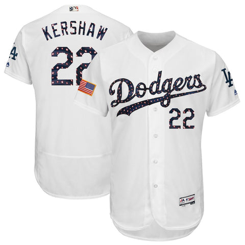 Clayton Kershaw Los Angeles Dodgers Majestic 2018 Stars & Stripes Flex Base Player Jersey