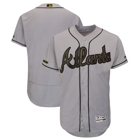 Atlanta Braves Majestic 2018 Memorial Day Authentic Collection Flex Base Team Jersey - Gray
