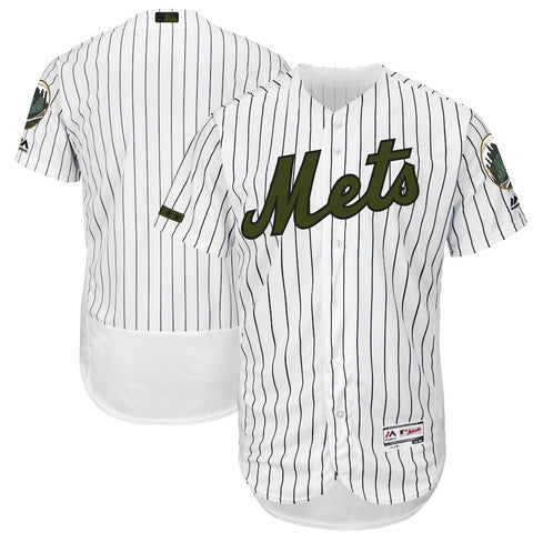 New York Mets Majestic 2017 Memorial Day Authentic Collection Flex Base Team Jersey - White/Black