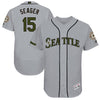 Kyle Seager Seattle Mariners Majestic 2017 Memorial Day Authentic Collection Flex Base Player Jersey - Gray