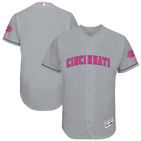 Cincinnati Reds Majestic Mother's Day Flex Base Team Jersey - Gray