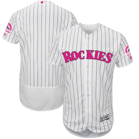 Colorado Rockies Majestic Mother's Day Flex Base Team Jersey - White
