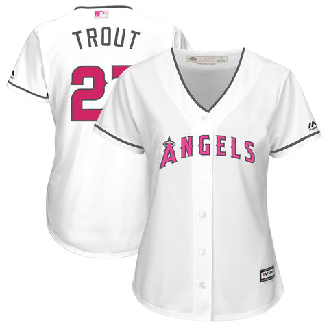 Mike Trout Los Angeles Angels Majestic Women's Mother's Day Cool Base Replica Jersey - White