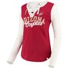 Arizona Coyotes   Women's True Classics Lace-Up Long Sleeve T-Shirt - Garnet/White