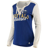 Buffalo Sabres   Women's True Classics Lace-Up Long Sleeve T-Shirt - Navy/White