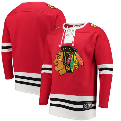 Chicago Blackhawks   Breakaway Lace Up Pullover Sweatshirt - Red