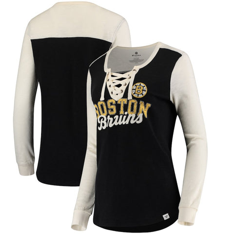 Boston Bruins   Women's True Classics Lace-Up Long Sleeve T-Shirt