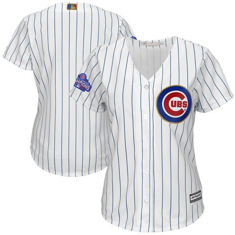 Chicago Cubs Majestic Women's 2017 Gold Program Plus Size Fashion Cool Base Replica Team Jersey - White/Gold
