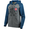 Chicago Cubs 5th & Ocean by New Era Women's Tri-Blend Raglan Fleece Full-Zip Hoodie - Heathered Gray/Royal