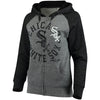 Chicago White Sox 5th & Ocean by New Era Women's Tri-Blend Raglan Fleece Full-Zip Hoodie - Heathered Gray/Black