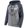 Milwaukee Brewers 5th & Ocean by New Era Women's Tri-Blend Raglan Fleece Full-Zip Hoodie - Heathered Gray/Navy