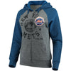 New York Mets 5th & Ocean by New Era Women's Tri-Blend Raglan Fleece Full-Zip Hoodie - Heathered Gray/Royal