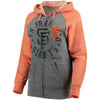San Francisco Giants 5th & Ocean by New Era Women's Tri-Blend Raglan Fleece Full-Zip Hoodie - Heathered Gray/Orange