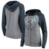Seattle Mariners 5th & Ocean by New Era Women's Tri-Blend Raglan Fleece Full-Zip Hoodie - Heathered Gray/Navy