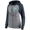 Seattle Mariners 5th & Ocean by New Era Women's Tri-Blend Raglan Fleece Full-Zip Hoodie - Heathered Gray/Navy