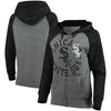Chicago White Sox 5th & Ocean by New Era Women's Tri-Blend Raglan Fleece Full-Zip Hoodie - Heathered Gray/Black