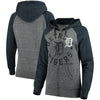 Detroit Tigers 5th & Ocean by New Era Women's Tri-Blend Raglan Fleece Full-Zip Hoodie - Heathered Gray/Navy