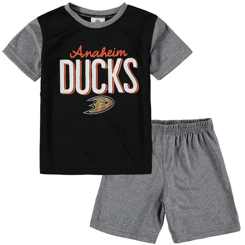 Anaheim Ducks   Toddler Nostalgia Poly Two-Piece T-Shirt & Shorts Set