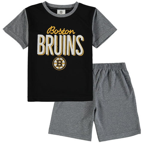 Boston Bruins   Toddler Nostalgia Poly Two-Piece T-Shirt & Shorts Set