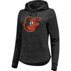 Baltimore Orioles   Women's Distressed Team Speckled Pullover Hoodie - Black