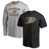 Anaheim Ducks   Big & Tall T-Shirt Combo Set - Black/Heathered Gray