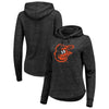 Baltimore Orioles   Women's Distressed Team Speckled Pullover Hoodie - Black