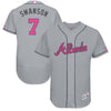 Dansby Swanson Atlanta Braves Majestic Fashion Mother's Day Flex Base Authentic Player Jersey - Gray