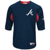 Dansby Swanson Atlanta Braves Majestic Authentic Collection On-Field 3/4-Sleeve Player Batting Practice Jersey - Navy