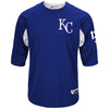 Salvador Perez Kansas City Royals Majestic Authentic Collection On-Field 3/4-Sleeve Player Batting Practice Jersey - Royal/White
