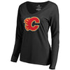 Calgary Flames   Women's Primary Logo Long Sleeve T-Shirt - Black