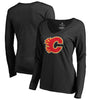 Calgary Flames   Women's Primary Logo Long Sleeve T-Shirt - Black