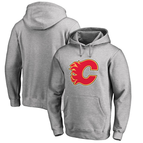 Calgary Flames   Big & Tall Primary Logo Pullover Hoodie - Ash