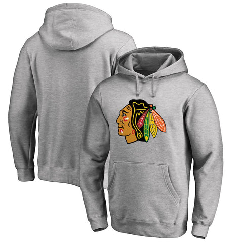 Chicago Blackhawks   Big & Tall Primary Logo Pullover Hoodie - Ash